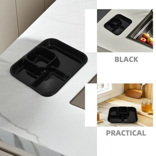 Black Unbreakable Divided Plates PP for Dinner Portion Control 2Pcs 2