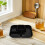Black Unbreakable Divided Plates PP for Dinner Portion Control 2Pcs 4