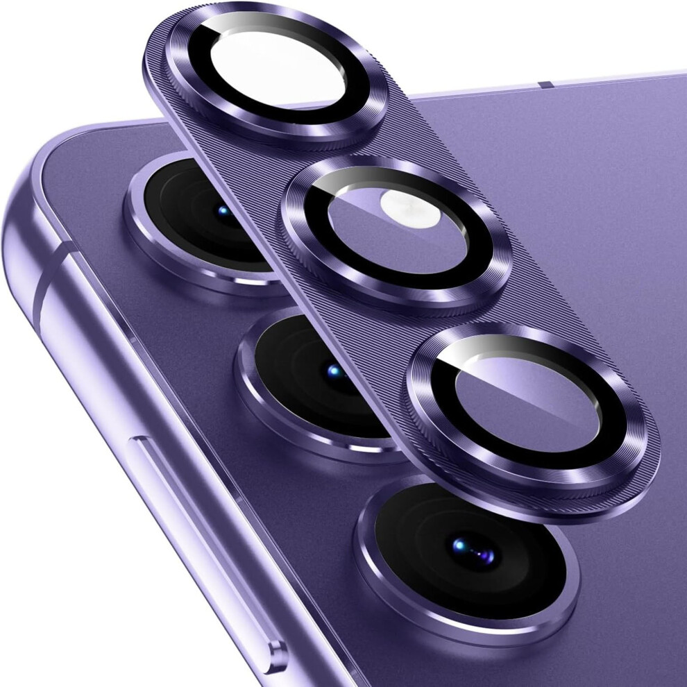 Hd Tempered Glass Camera Lens Protector With Alloy Ring For Samsung Galaxy S25 Â Purple 9170372305698