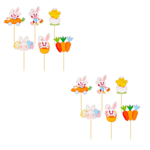 Easter Bunny Cupcake Topper Set 12 Pieces