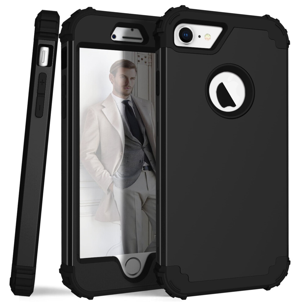 Compatible With Iphone 8 Case Â Heavy Dual-Layer Rugged Shockproof Pc Back Cover, Black 9170372304981
