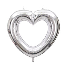 Ballons creux en forme de cœur de 84 cm (33 pouces) – Aluminium brillant, résistants et assemblables, compatibles avec les décorations de la