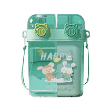 Gourde étanche mignonne avec paille, portable et facile à utiliser d'une seule main pour les voyages, le sport, les pique-niques – compatible