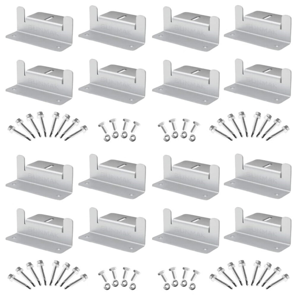 16Pcs Solar Panel Mounting Z Brackets, Lightweight Aluminum, Corrosion-Free, Compatible With Rvs/Trailers/Boats/Yachts/Wall/Off-Grid Roof 9165521854240