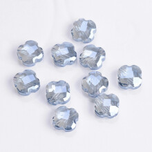 Crystal glass spacer beads flower clover shape 10 pcs