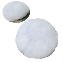 Coussin rond blanc ferme et moelleux pour la décoration du salon