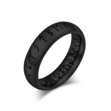 Vikingské prsteny pro muže a ženy, severské havraní runy, vegvisir, kompas, amulet, velikost 5-13-černá-8