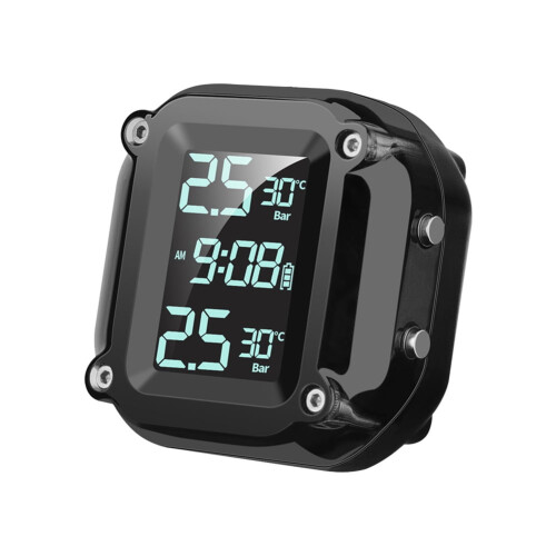 Motorcycle TPMS with 2 External Sensors and LCD Display