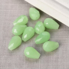 Dråbeformede 5x3 7x5 12x8 15x10 18x12mm facetslebne krystalglas løse håndværksperler, parti - 5x3mm (100 stk) - Jadegrøn
