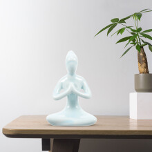 Statue de yoga en céramique, sculpture zen, ornement de yoga pour chambre ou salle de yoga