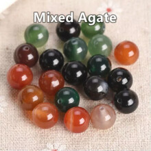 Okrągłe naturalne agaty, luźne koraliki z kamieni szlachetnych, 4 mm, 6 mm, 8 mm, 10 mm, 12 mm, 14 mm – mieszane agaty, 10 mm (20 szt.)