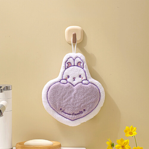 Children Hand Towels with Easter Bunny Patterns - with lanyard, Soft Microfiber Quick Drying Absorbent Cloths for Various Uses