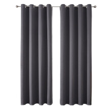 Dark Grey Blackout Curtains 132x214cm 2 Pcs
