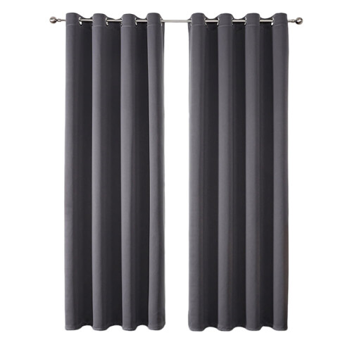 Dark Grey Blackout Curtains 132x214cm 2 Pcs