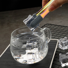 Stainless Steel Ice Tong - with Teeth, Mini Metal BBQ Tong, Sawtooth Kitchen Clips - Great for Ice Bucket, Sugar, Hotel Food, Tea Party - Multicolor