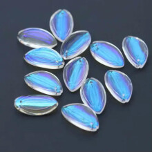 10 sztuk płatków kwiatów Aurora Crystal Glass luźne koraliki zawieszki biżuteria charms DIY-14#liść lotosu (12x20mm)