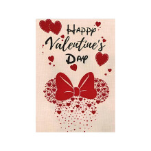 Valentine's Day double-sided linen outdoor flag 1 piece