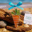 Κρεμαστό διακοσμητικό από γυαλί Karymi Sea Glass, μπλε, 3,15 ίντσες, γυαλί και σιδερένιο 1