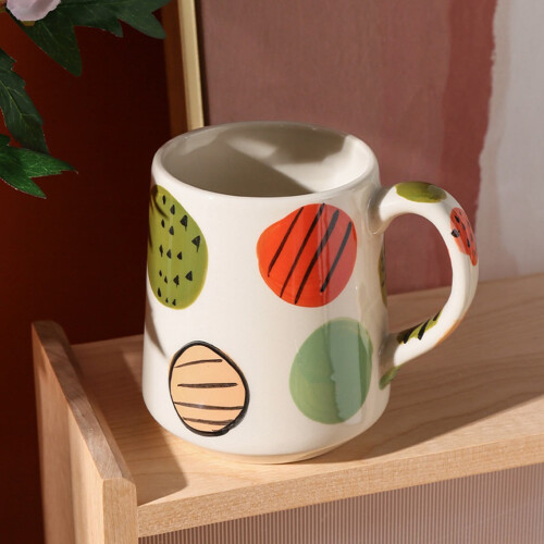 Unique Hand - painted Ceramic Vase Colorful Circular Patterns for a Vivid Home Decor 1