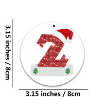 26 décorations de Noël personnalisées en acrylique avec initiale, à suspendre au sapin, pendentifs cadeaux de Noël (compatibles avec les