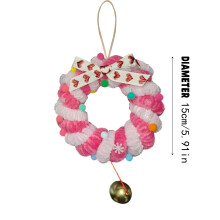6 Inch Chenille Stem Christmas Wreath with Bells and Stars