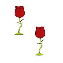 Rose Glasses Goblet Rose Shaped Glass Juice Glass For Valentine's Day Wedding Birthday Housewarming Celebrations,2PC,Green 150ml
