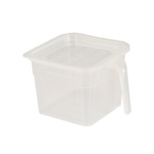 Caixa organizadora transparente para geladeira, empilhável, para alimentos, ideal para frutas e verduras, com tampa transparente. Uma solução