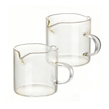 Ensemble de 2 tasses à expresso, 120 ml, double bec verseur, verres à liqueur, tasse à lait avec anse, verre transparent, accessoires pour machine