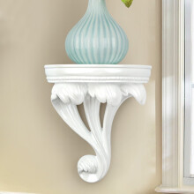 Witte zwevende wandplank van hars voor opbergruimte in de badkamer of keuken, met een modern design en een groot draagvermogen (25 x 20 cm).
