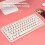 Wireless Bluetooth Keyboard 84 Keys Sakura Pink 3
