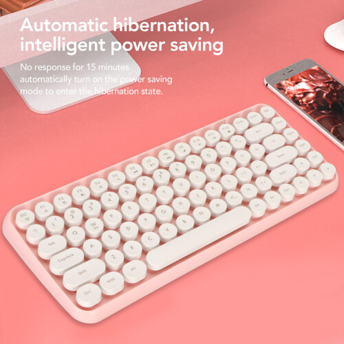 Wireless Bluetooth Keyboard 84 Keys Sakura Pink for iOS/Android/Windows 2