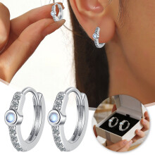 925 Sterling Silver Hoop Earrings Sparkling Lightweight Earring for Women Tiny Cartilage Earrings Birthday Wedding Mother's Day Gifts Jewelry
