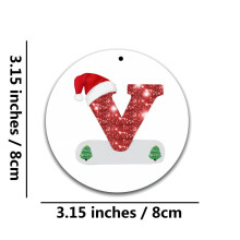 26 décorations de Noël personnalisées en acrylique avec initiale, rondes, pour sapin, à suspendre – Compatibles avec les crochets de sapin