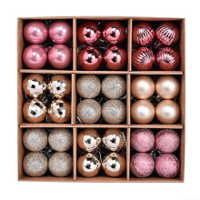 72 mini boules de Noël incassables de 3 cm – Rouge, blanc et or rose, compatibles avec toutes les tailles de sapin