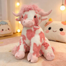 Pink Highland Cow Plush Toy - 14 Inch Soft Stuffed Animal