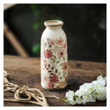 Ceramic Rustic Farmhouse Vase, Distressed Flower Vase, Ideal Shelf Decor, Boho Vase