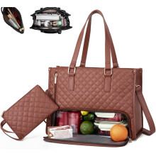 Sac fourre-tout et sac à lunch 2 en 1, sac pour ordinateur portable 15,6" avec compartiment à lunch, idéal pour le bureau et les voyages –