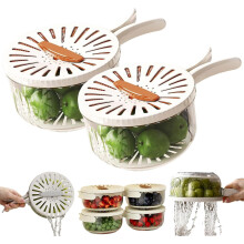 2-in-1 Draining and Preservation Basket | Multi Purpose Fruit Washing Bowl with Strainer & Lid for Kitchen, Fridge, Picnic & Camping