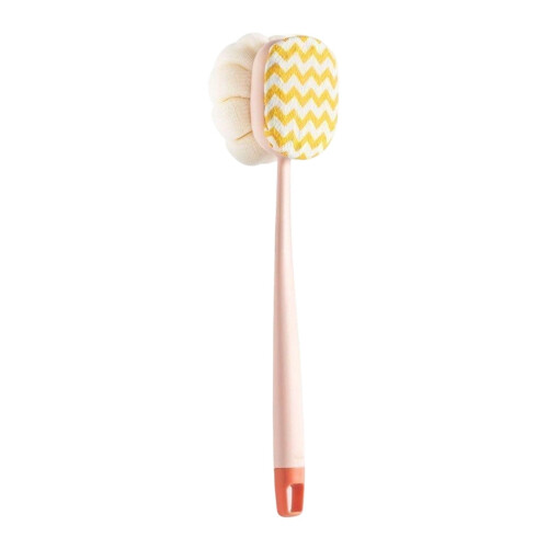 Long Handle Function Bath and Shower Back Scrubber Brush with Loofah for Cleaning