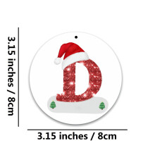 26 décorations de Noël personnalisées en acrylique avec initiale, à suspendre au sapin (compatibles avec tous les sapins)