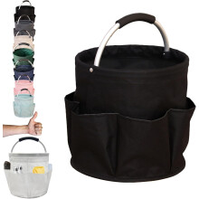 17L Foldable Cleaning Caddy with Handle & 6 Pockets, 4.5 Gal Organizer for Tools, Towels, Bathroom/Outdoor Use