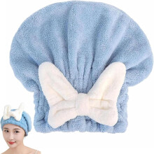 Super Absorbent Microfiber Hair Towel Wrap for Wet Hair – Quick-Drying, Soft Bow Tie Design, Compatible with All Hair Types