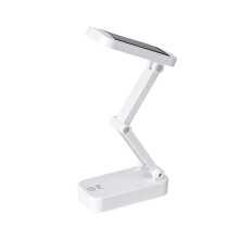 Lampe de bureau LED solaire pliable, à intensité variable et portable avec chargement solaire/USB – sans fil pour le bureau, la chambre, les
