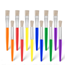 12Pcs Kids Paint Brushes Set – Washable, Chubby Brushes for Toddlers, Preschool & Classroom, Compatible with Acrylic Paint