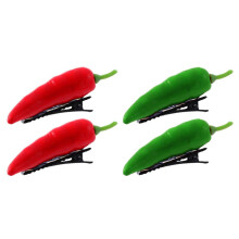 Resin and Metal 3D Simulated Vegetable Chili Hairpin for Bangs or Side Hair, Adding Fashion and Girly Vibe