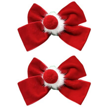 Pompoms Hair Clip for New Year Barrette Sweet Christmas Flat Clip Hairpin Christmas Elegant Hair Clip for Bunches