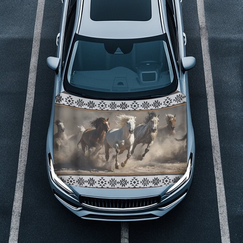 Aztec Horse Hood Cover Â Universal Polyester Elastic Car Hood Protector Compatible With Most Sedans, Trucks, Pickups & Sports Cars 9180435377159