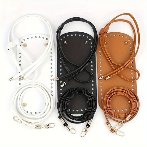 3Pcs Leather Bag Purse Making Kit with Bag Bottom Shoulder Strap Drawstring for DIY Bag Making 1