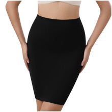 High-Waist Seamless Tummy Control Half Slip Black