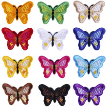 12pcs Multicolor Butterfly Iron on Patches Embroidered Motif Applique Assorted Size Decoration Sew On Patches Custom Patches